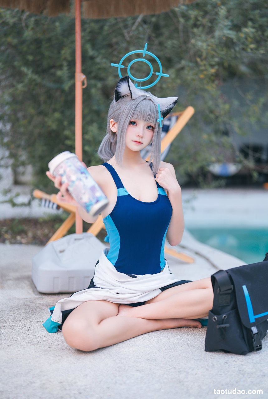 九柒喵 –  蔚蓝档案 砂狼白子泳装[34P-454.2M]