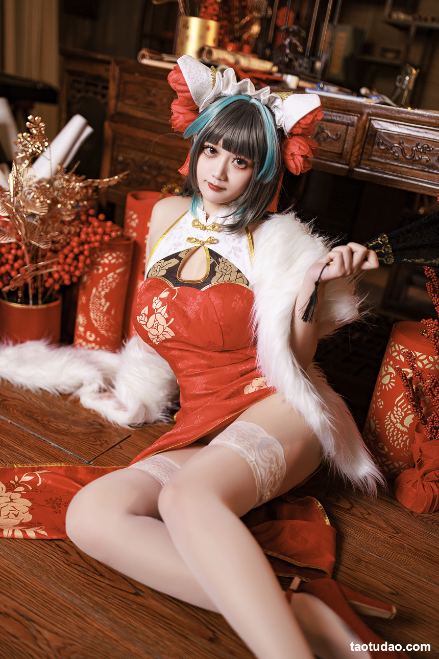 阿雪雪 – NO.050 碧蓝航线 柴郡新年旗袍[91P-2.27G]