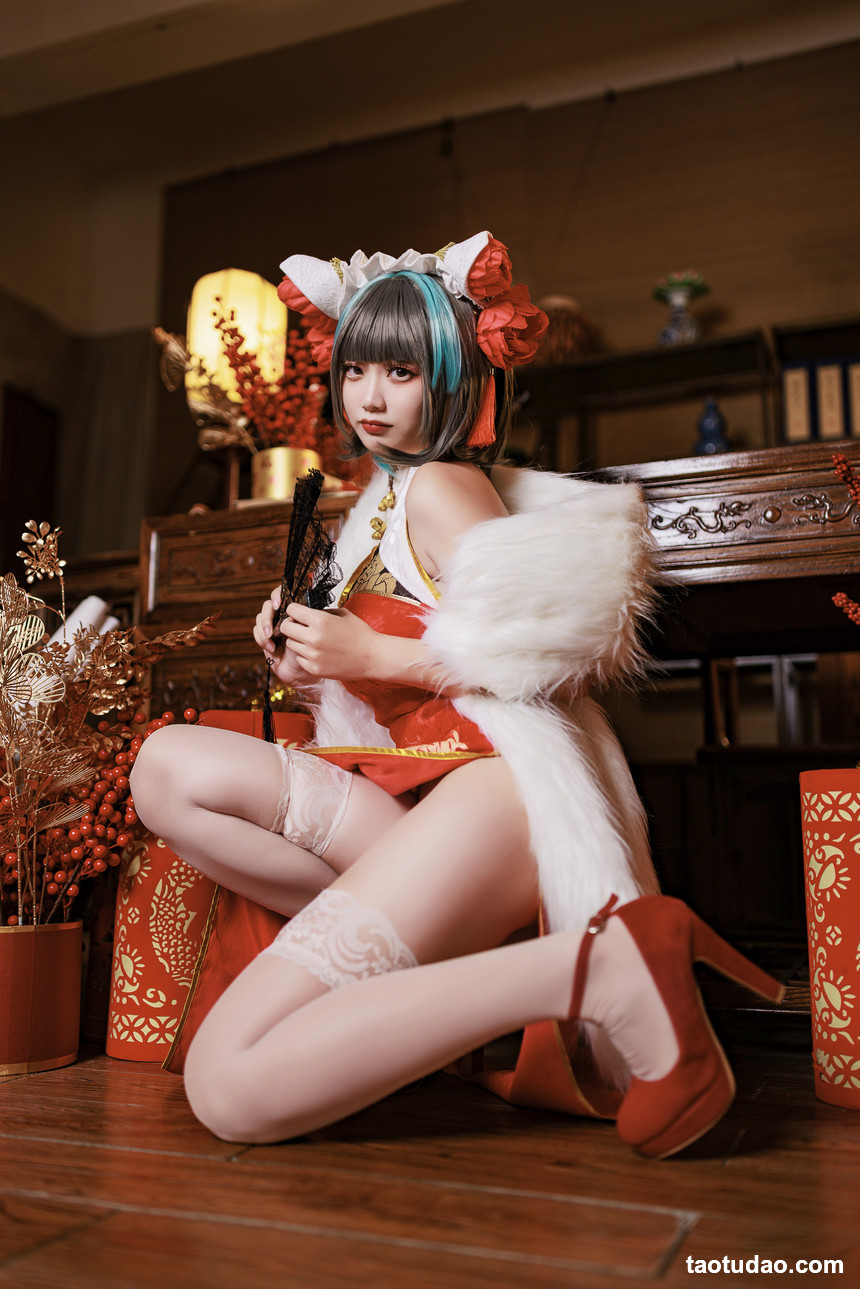 阿雪雪 – NO.050 碧蓝航线 柴郡新年旗袍[91P-2.27G]