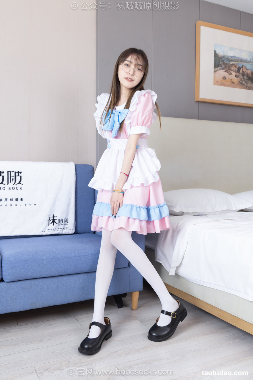 BoBoSocks袜啵啵 No.734 稚予-皮鞋、厚白丝、女仆装、挑鞋