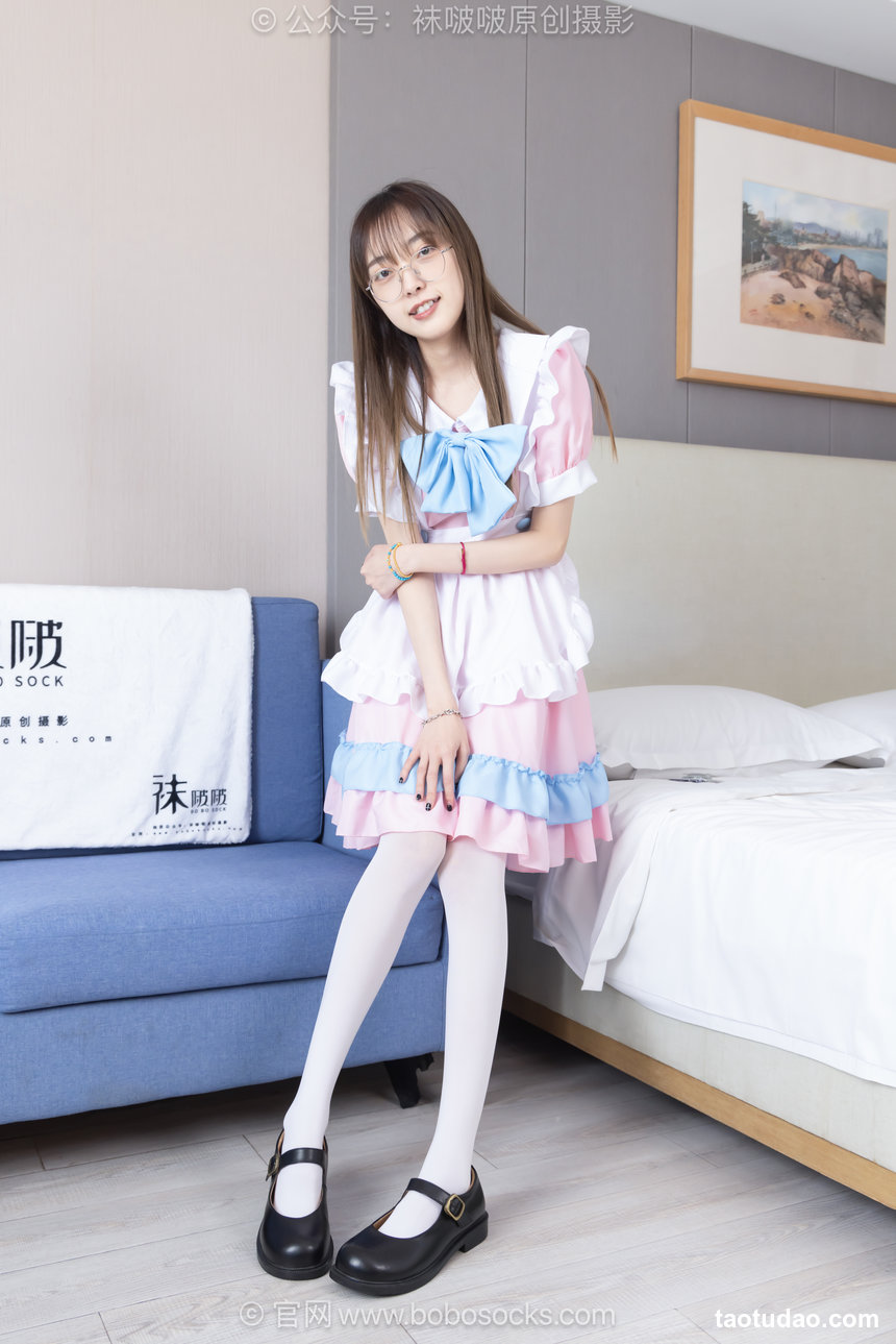 BoBoSocks袜啵啵 No.734 稚予-皮鞋、厚白丝、女仆装、挑鞋