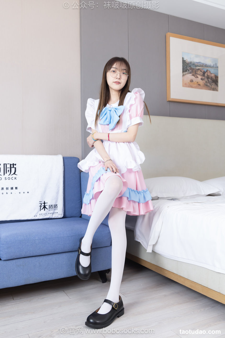 BoBoSocks袜啵啵 No.734 稚予-皮鞋、厚白丝、女仆装、挑鞋