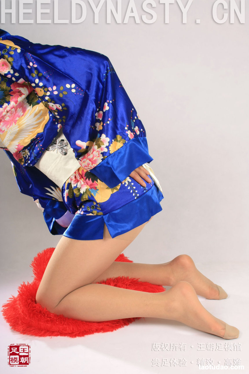 [王朝贵足]0023 室内套图 宣萱东瀛风情日式蓝色和服肉色丝袜系列A