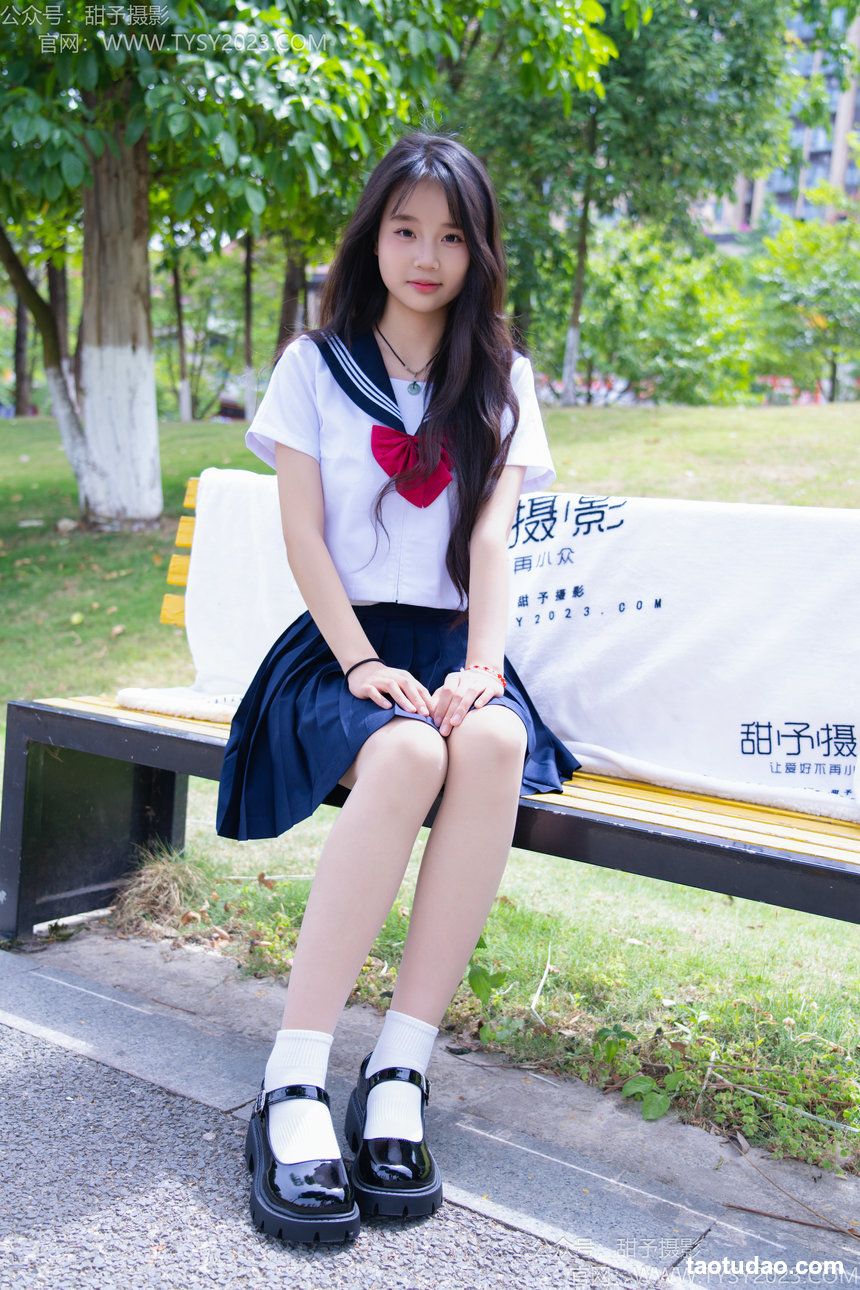 甜予摄影 No.214 小橙子-平底鞋、白棉袜
